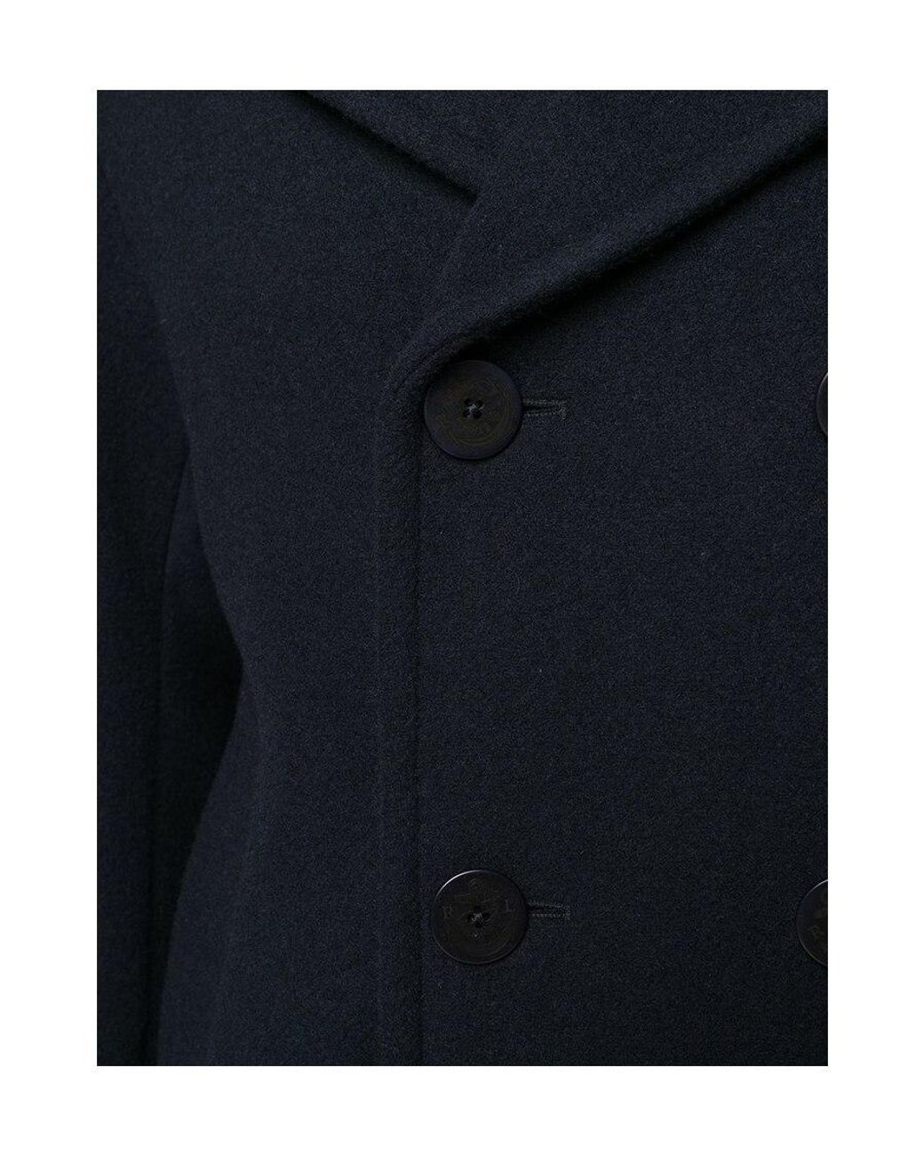 Polo Ralph Lauren Blue Double Breasted Coat for men