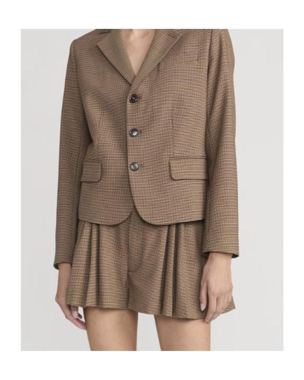 FRAME Brown The Plaid Smart Blazer