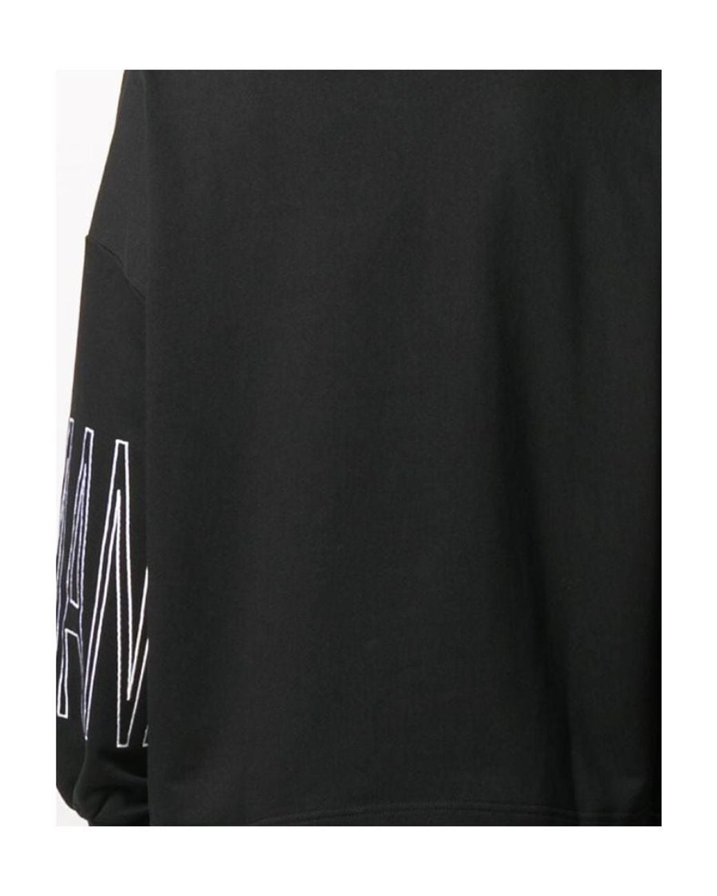 Emporio Armani Black Logo Embroidered Crewneck Sweatshirt