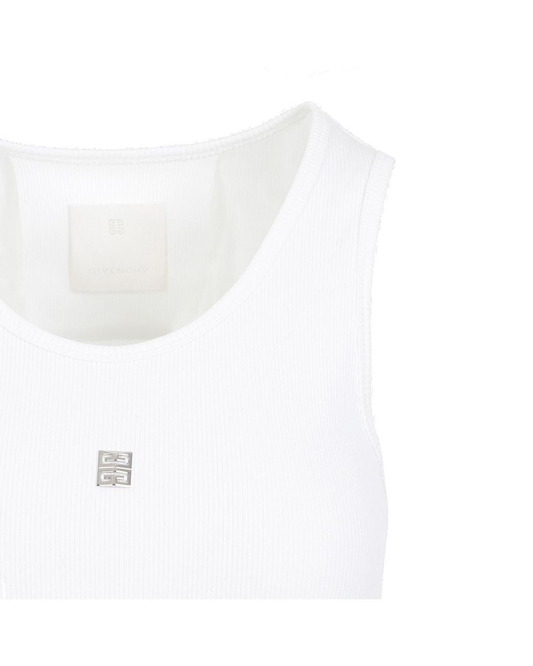 Givenchy White 4G Logo Plaque Sleeveless Tank Top