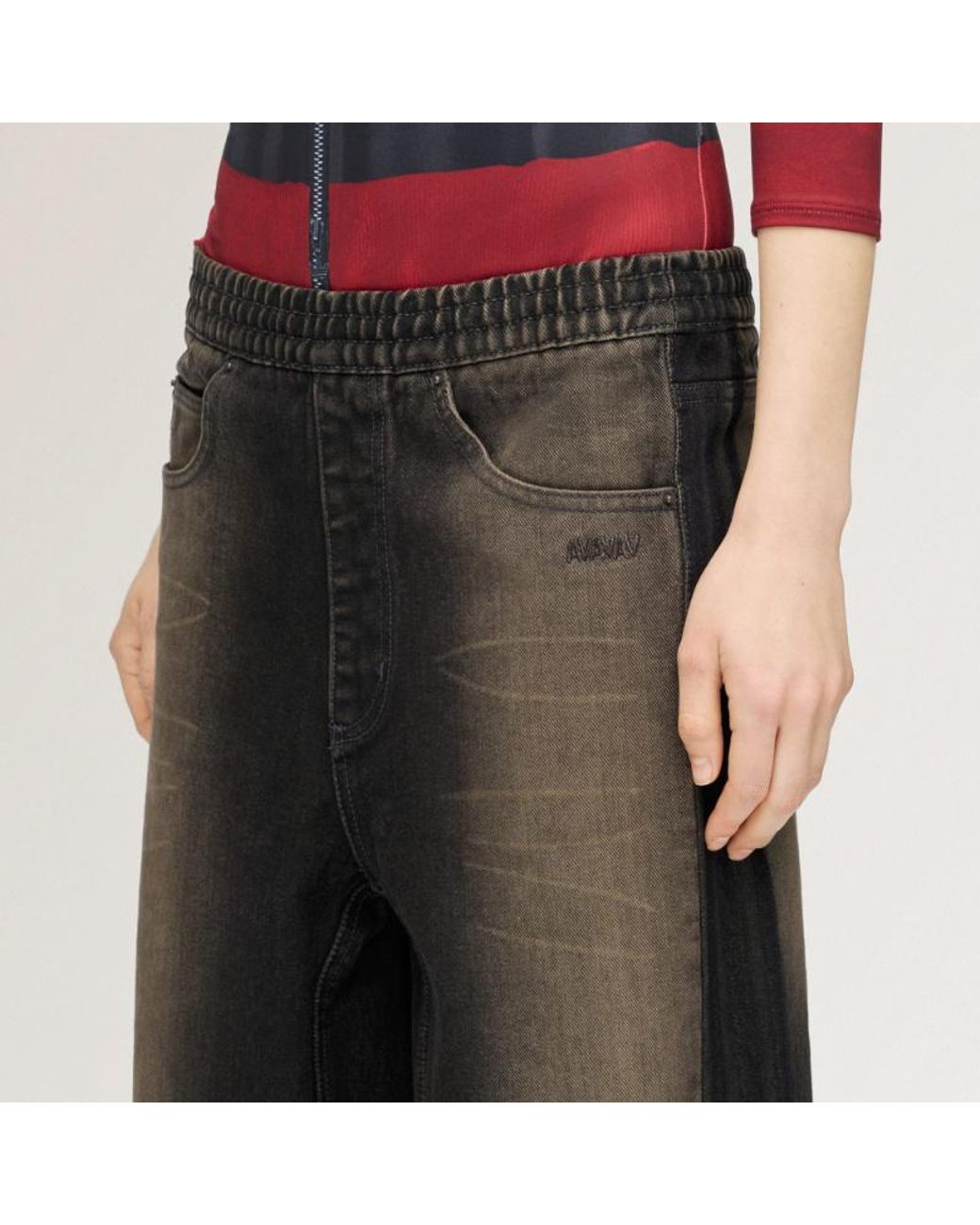 Adidas Gray Originals Avavav Wide-Leg Jeans