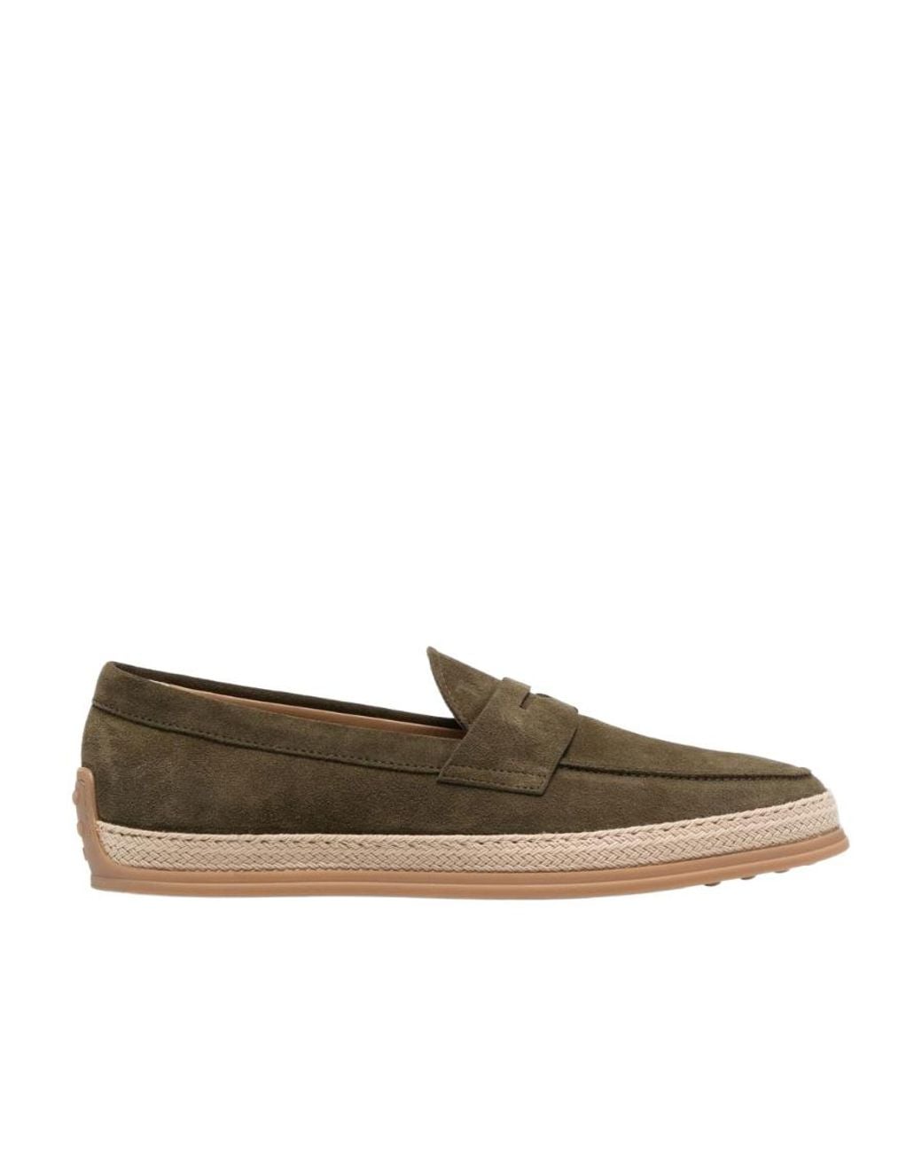 Tod's Brown Almond-Toe Slip-On Loafers for men