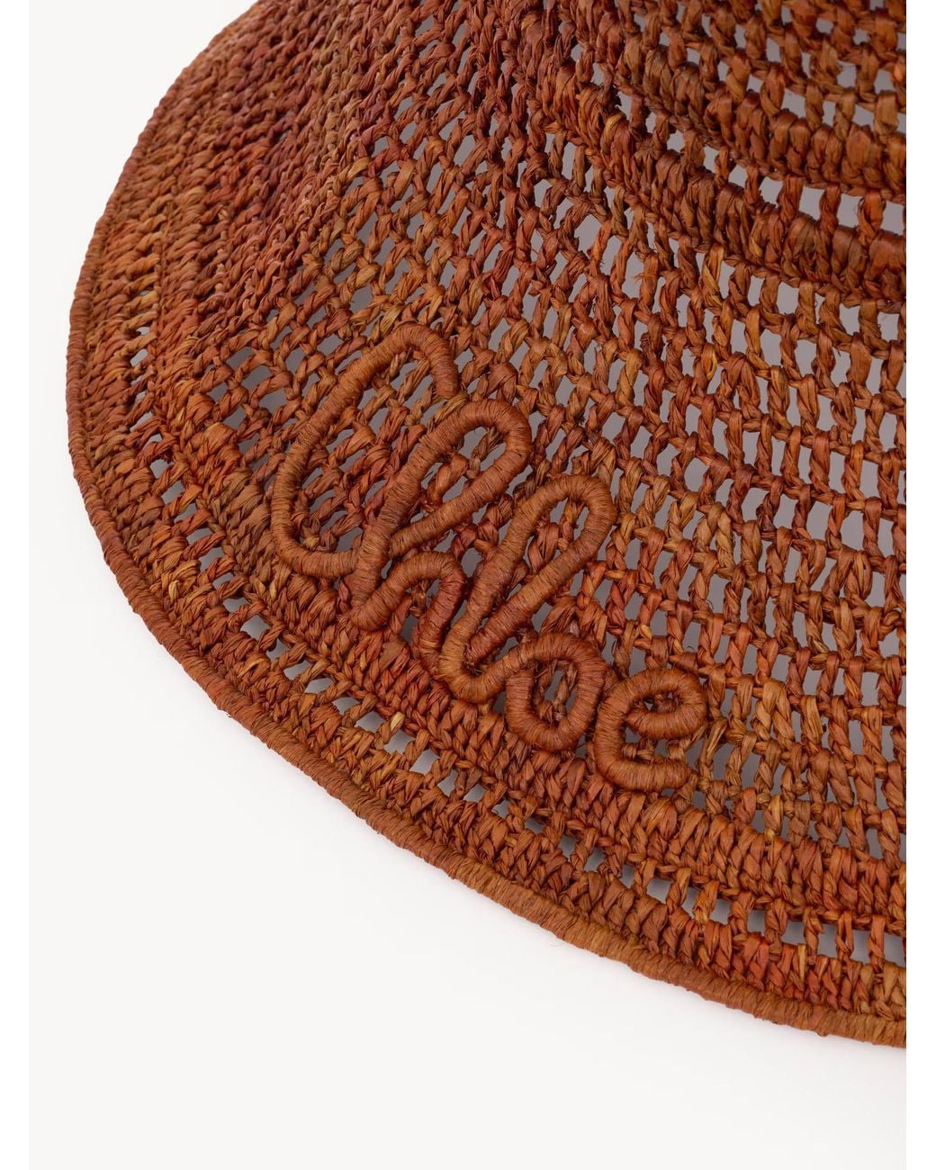 Chloé Brown Chloé Raffia Wide Brim Hat