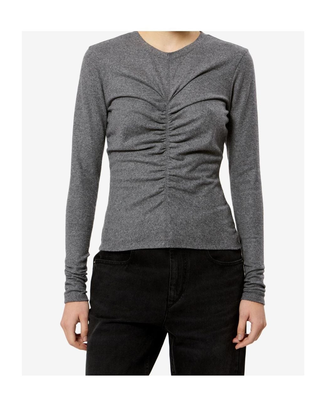 Isabel Marant Gray Isabel Marant Étoile Delesa Ruched Jersey Top