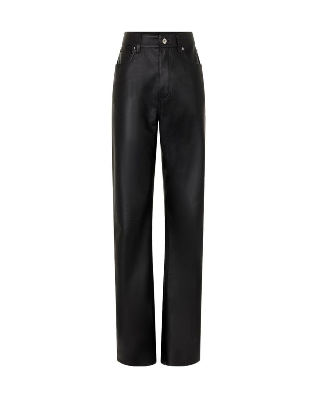 Rabanne Black Flared Leather Trousers