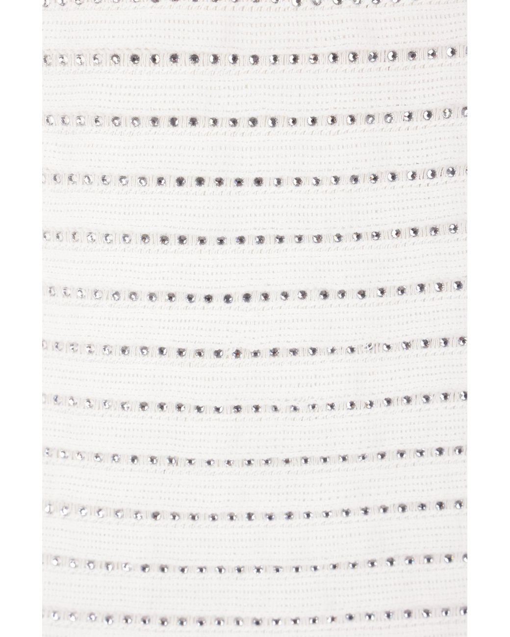 Ermanno Scervino White Crystal-Embellished Ribbed Blouse