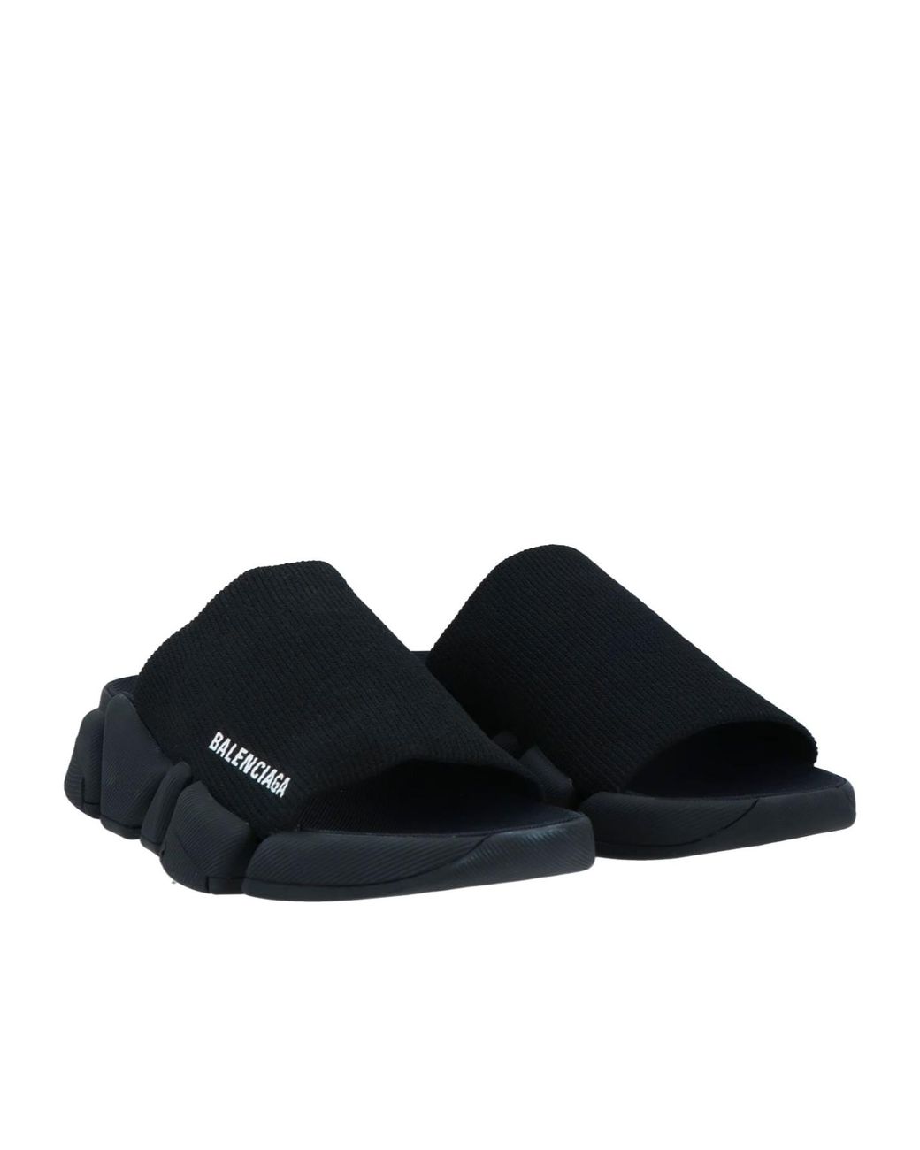 Balenciaga Black Simple Printed Slippers