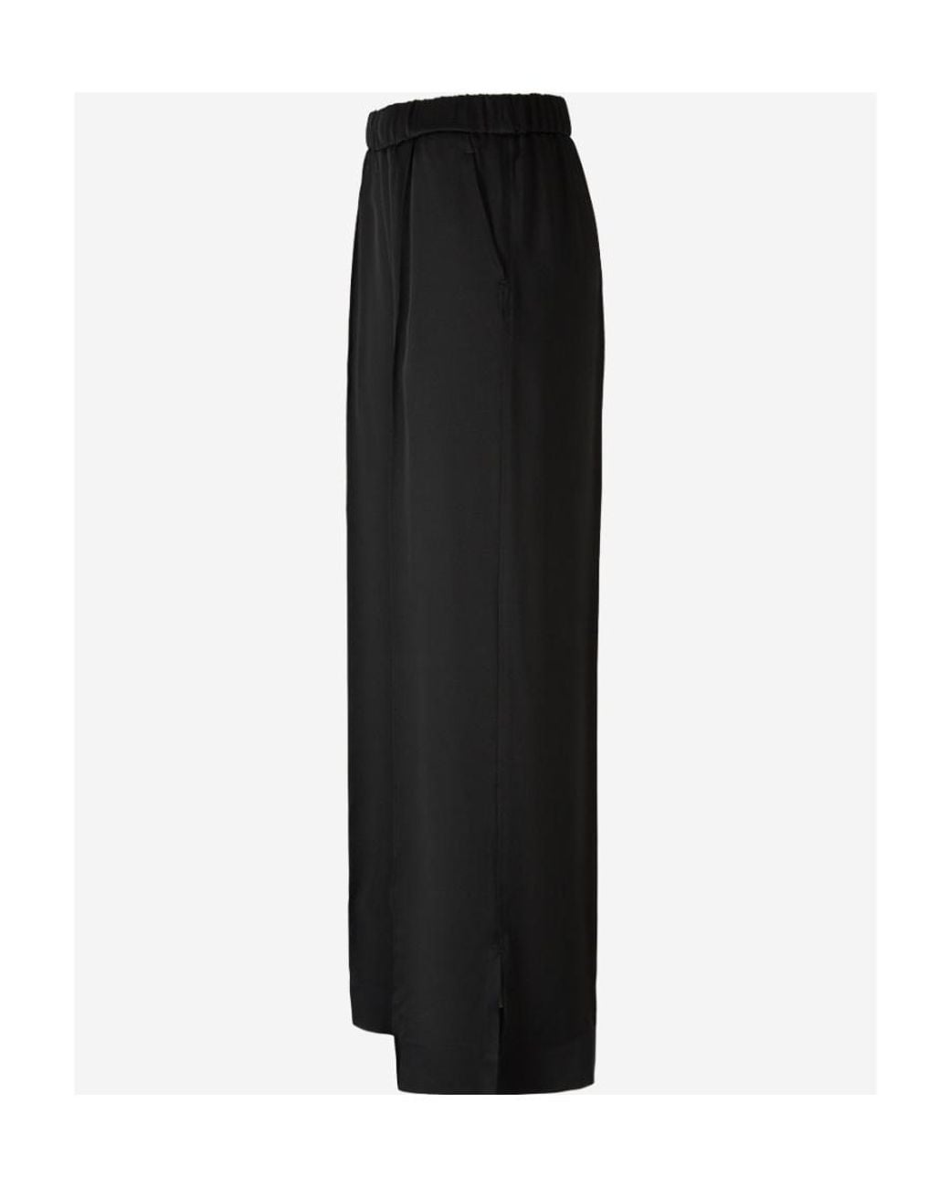 Jil Sander Black High Waist Wide-Leg Trousers
