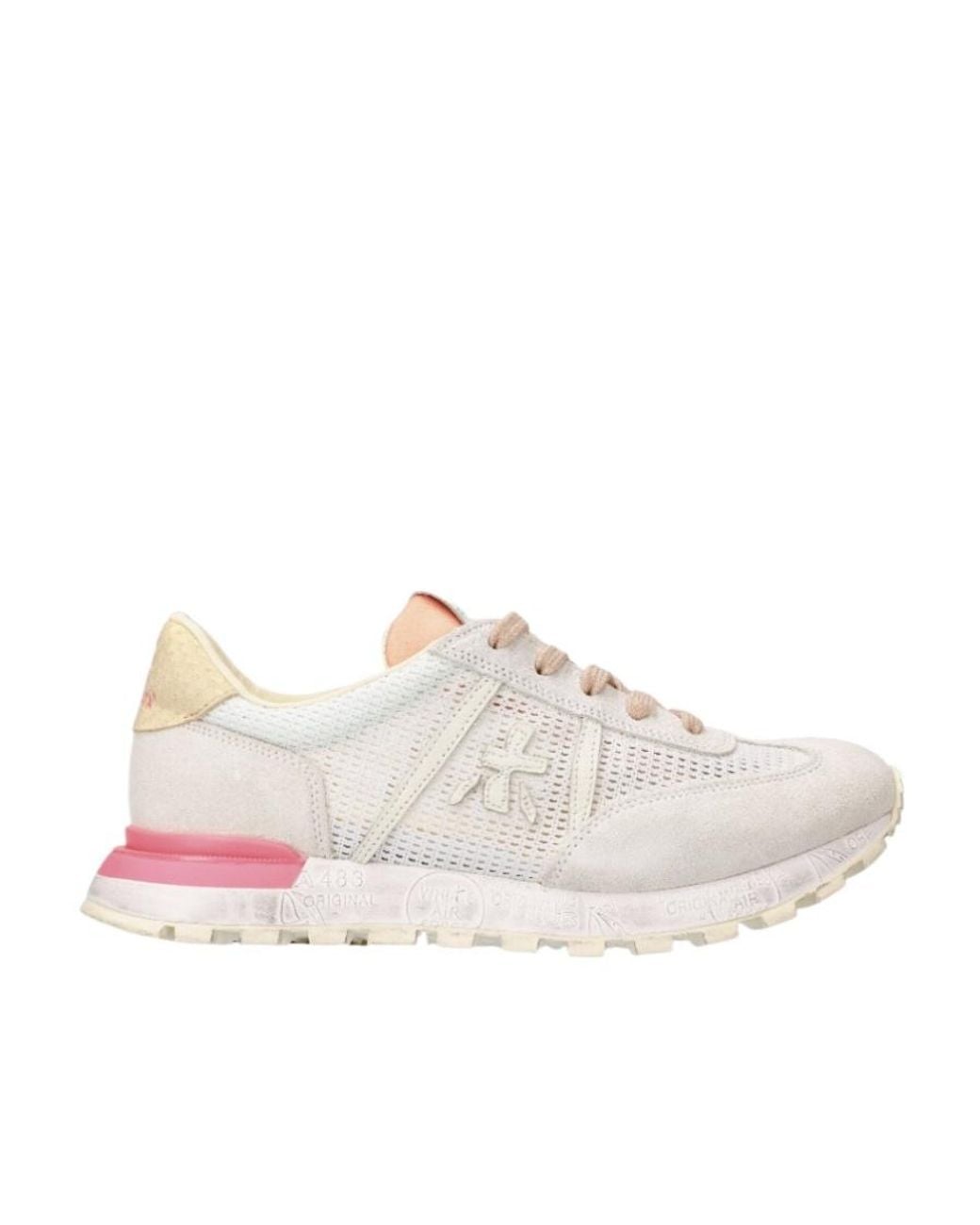Premiata White Logo Sports Shoes