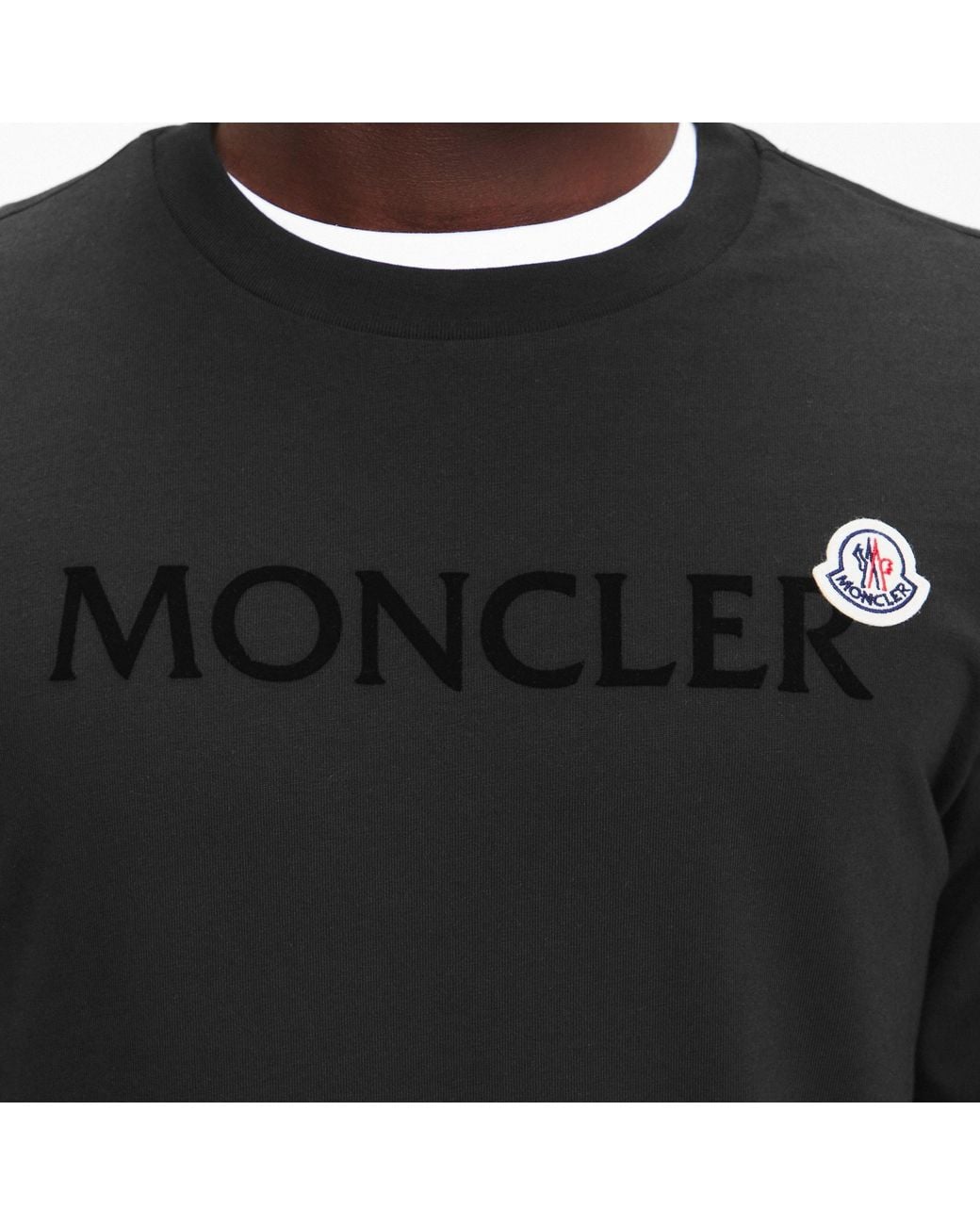 Moncler Black Crew Neck T-Shirt for men
