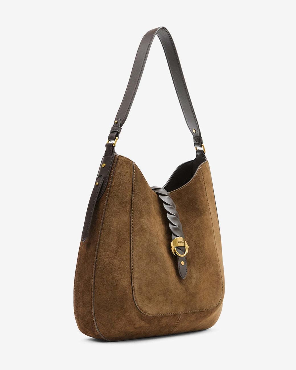 Isabel Marant Brown Altay Braid Detailed Hobo Bag