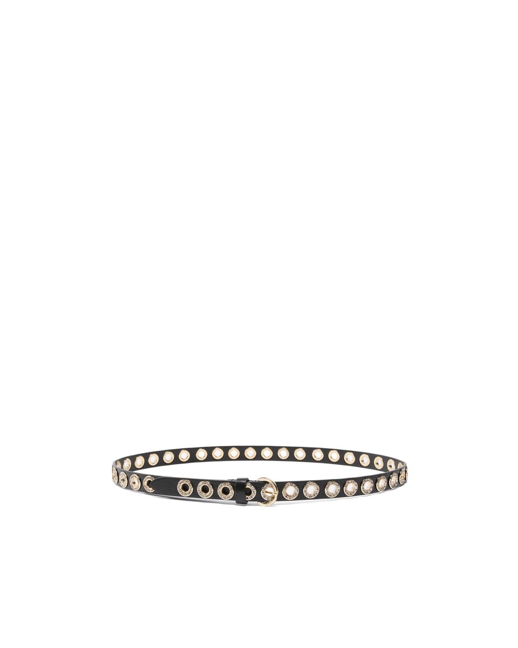 Pinko White Studs Embellished Belt