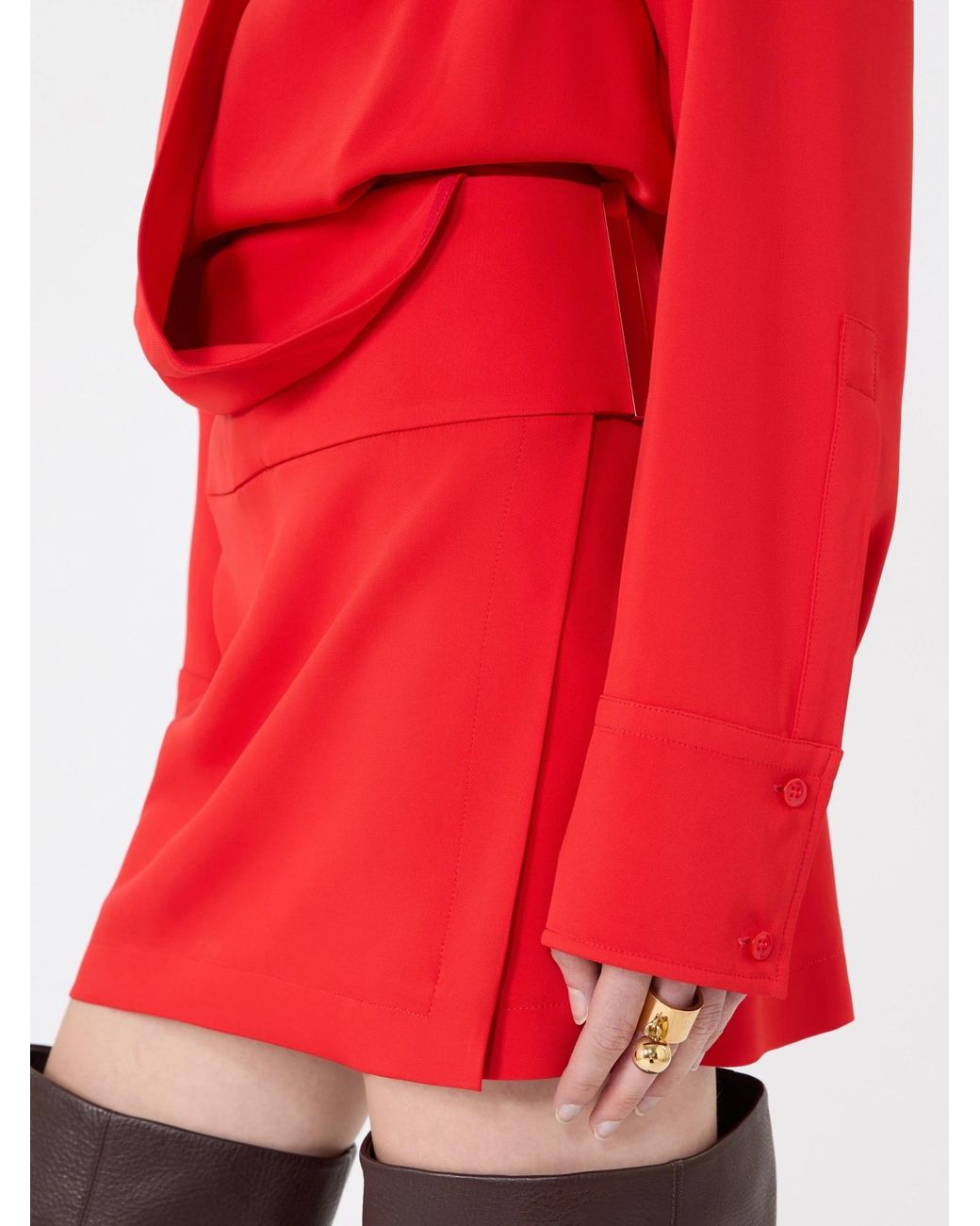Sportmax Red Etere Draped Mini Dress