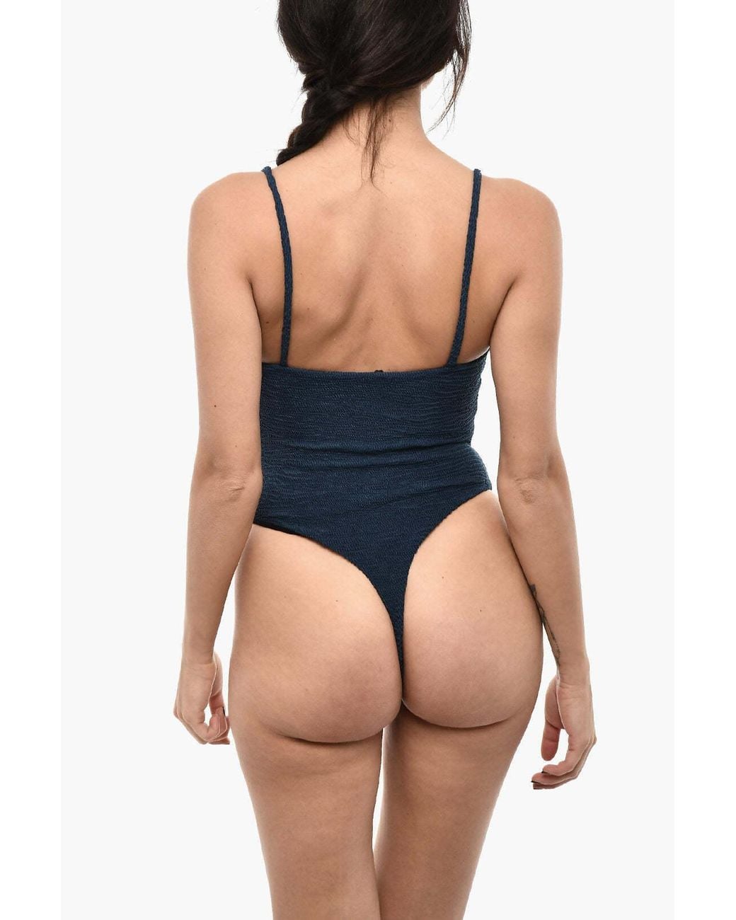 DSquared² Blue Wave Pattern One-Piece Swimsuit