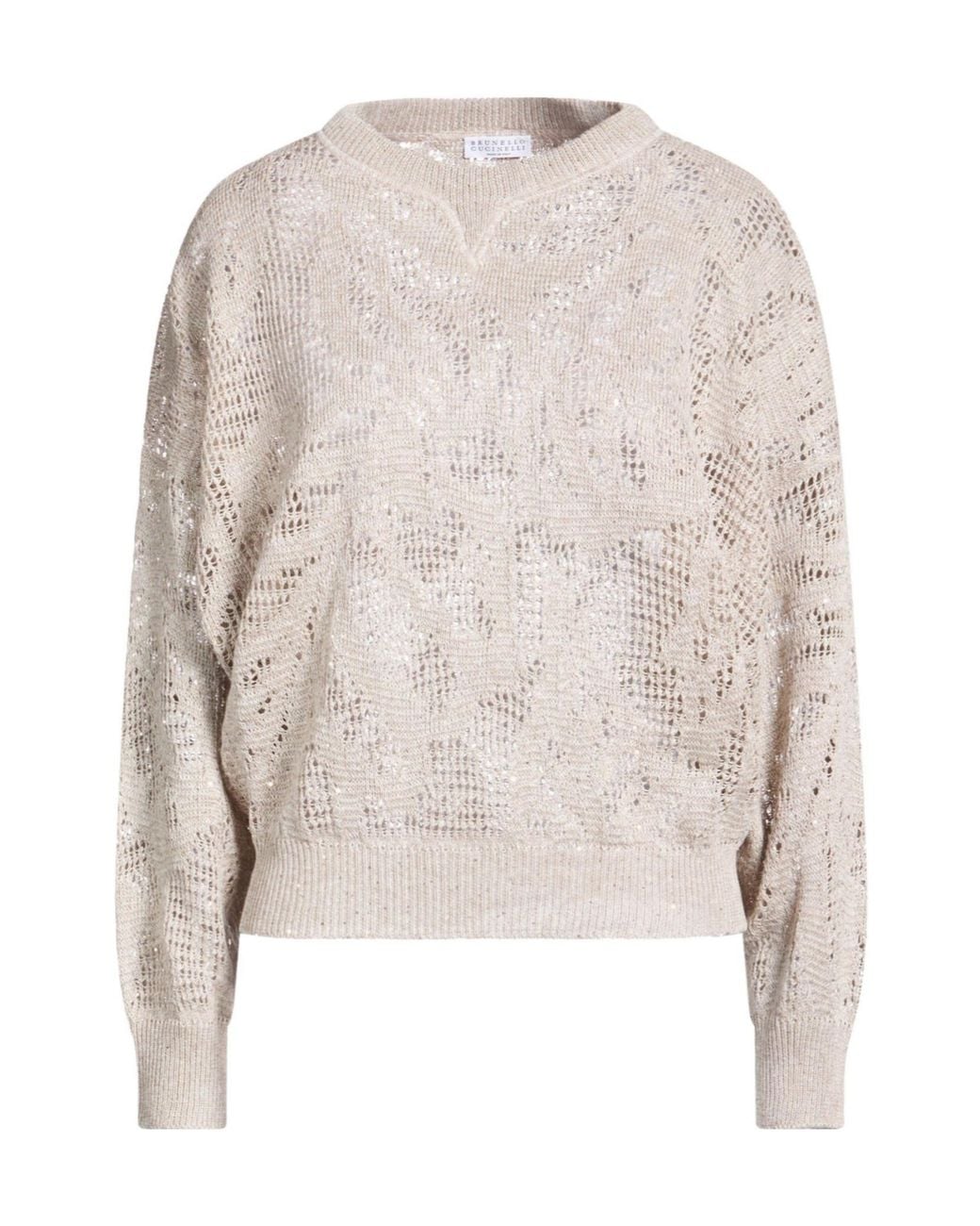 Brunello Cucinelli White Minimalist-Colored Knit Top