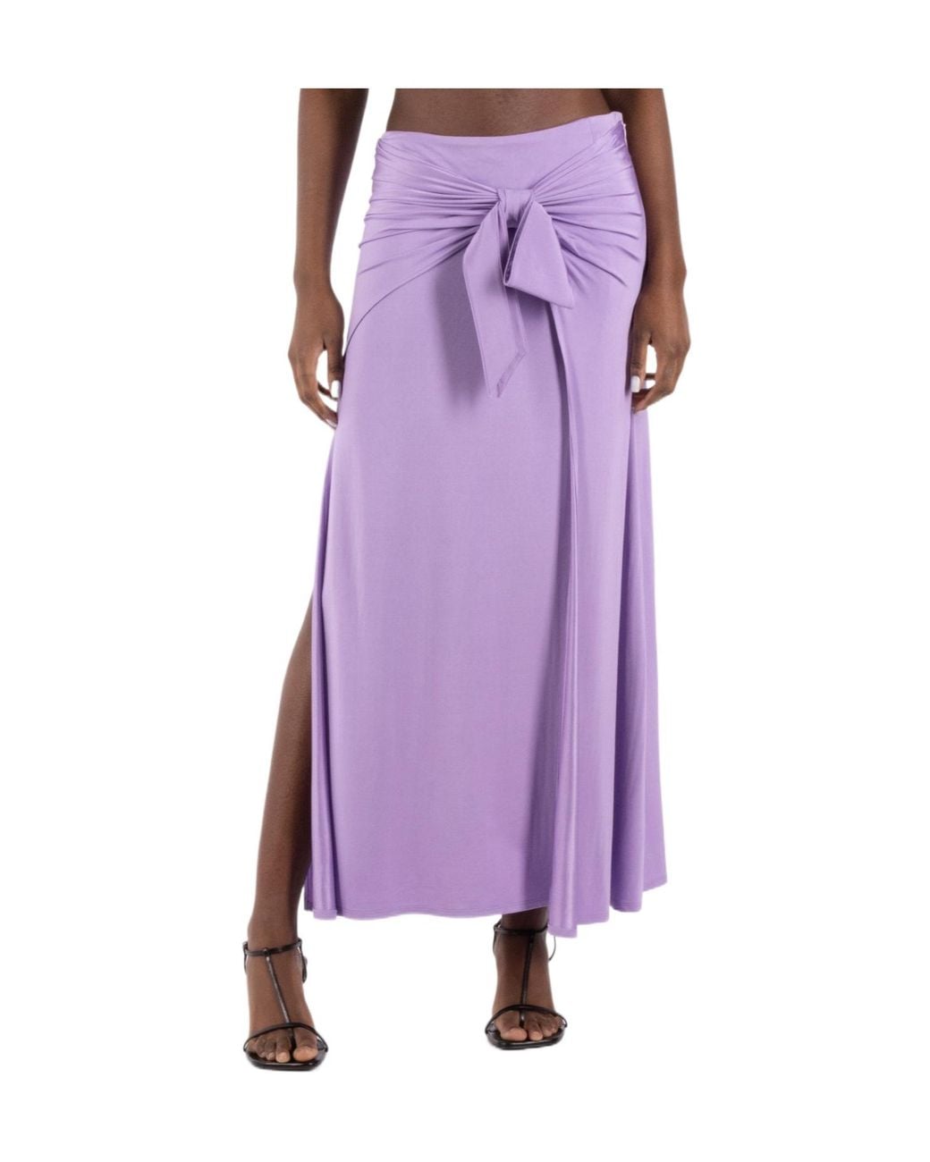 Rabanne Purple Jersey Maxi Skirt