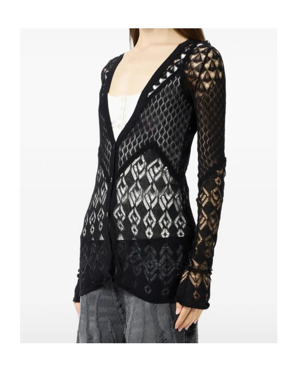 Blumarine Black V-Neck Cardigan