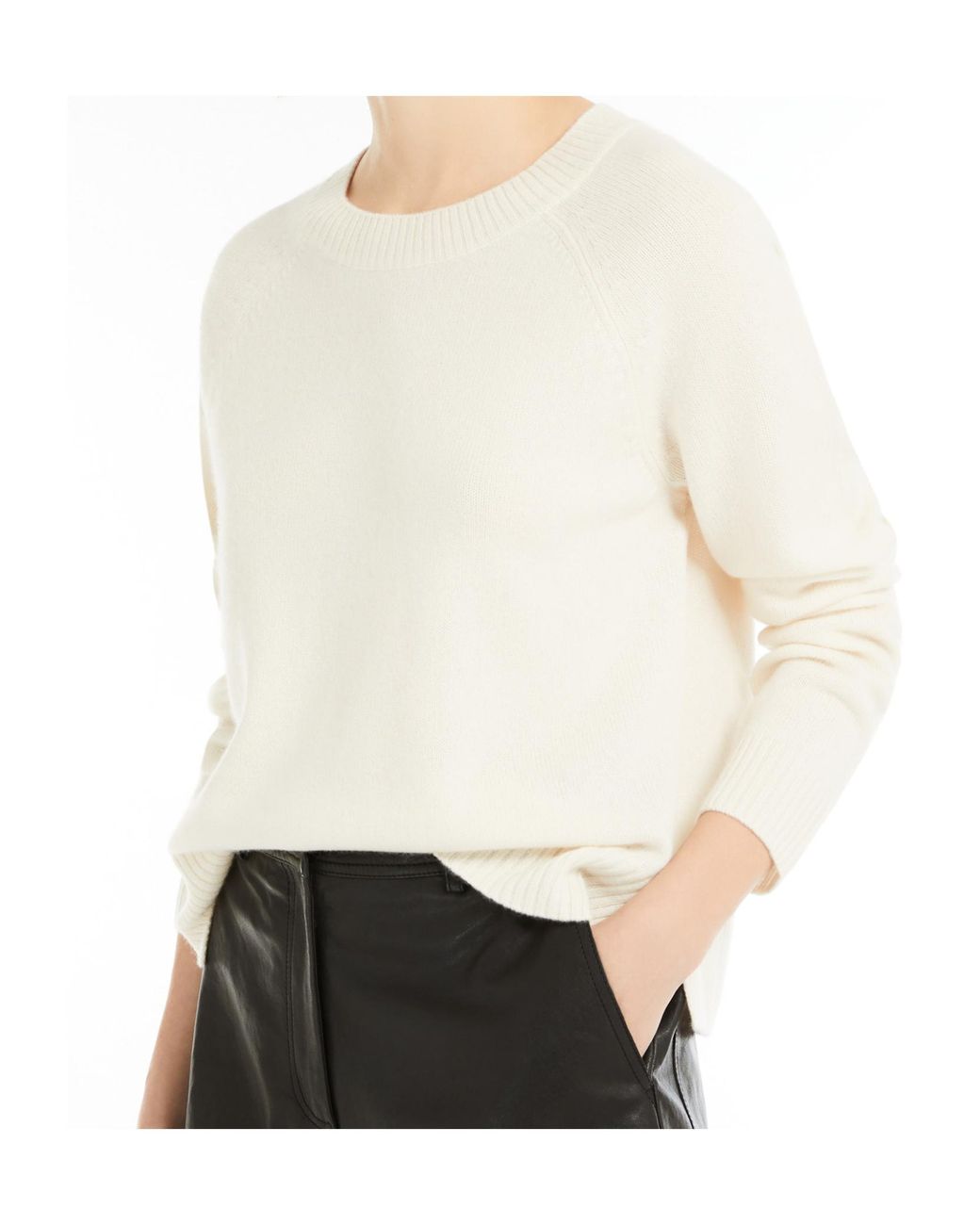 Weekend by Maxmara White Cashmere Yarn Jumper