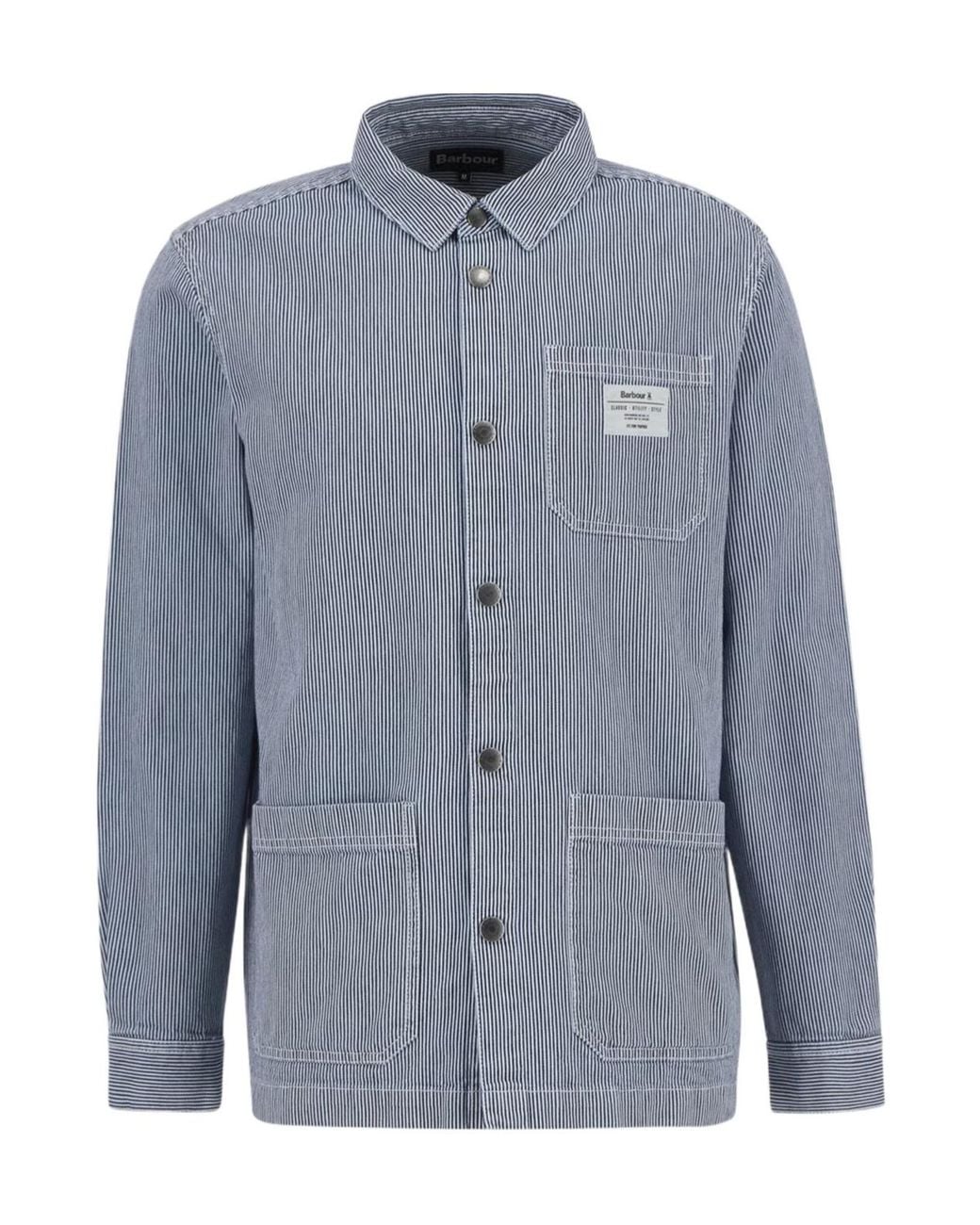 Barbour Blue Tindale Striped Overshirt for men