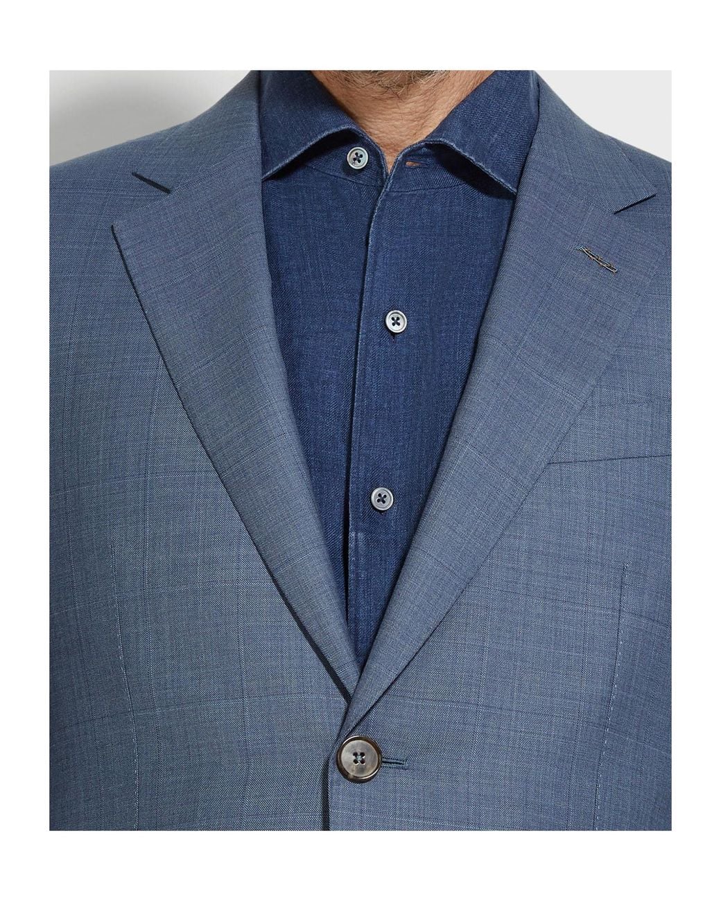 Zegna Blue Single-Breasted Suit for men