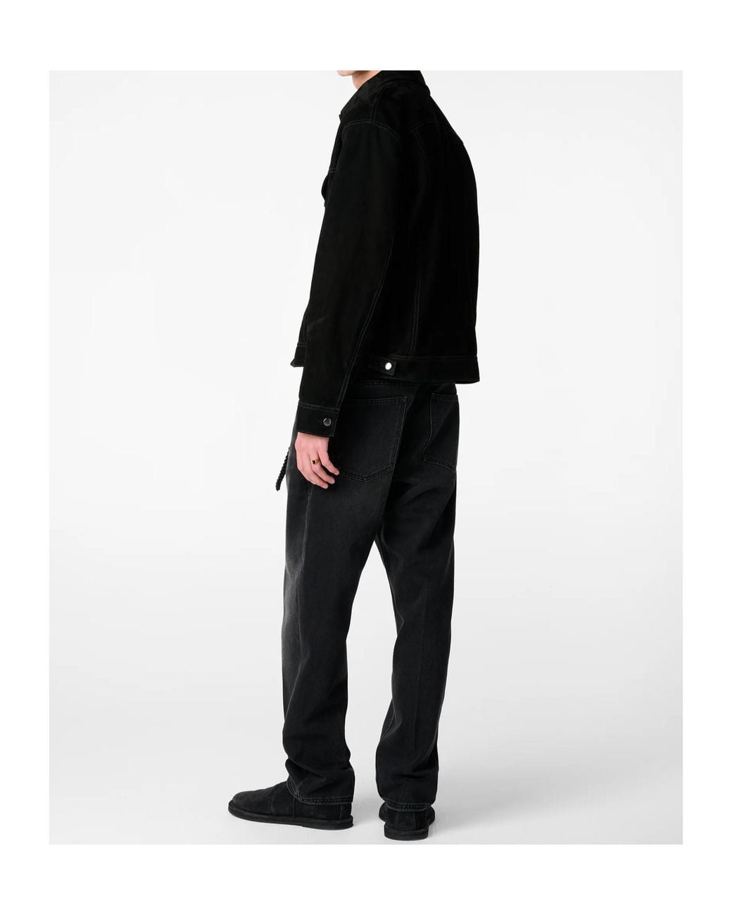 Studio Nicholson Black Boston Suede Jacket for men
