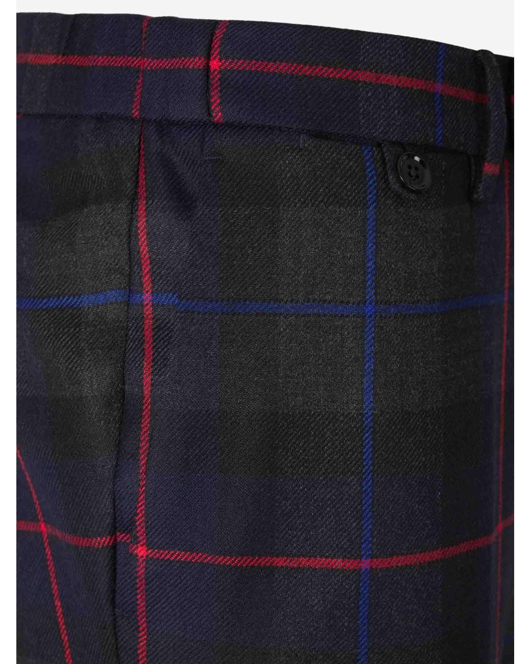 Pt Pantaloni Blue Checked Dress Trousers for men