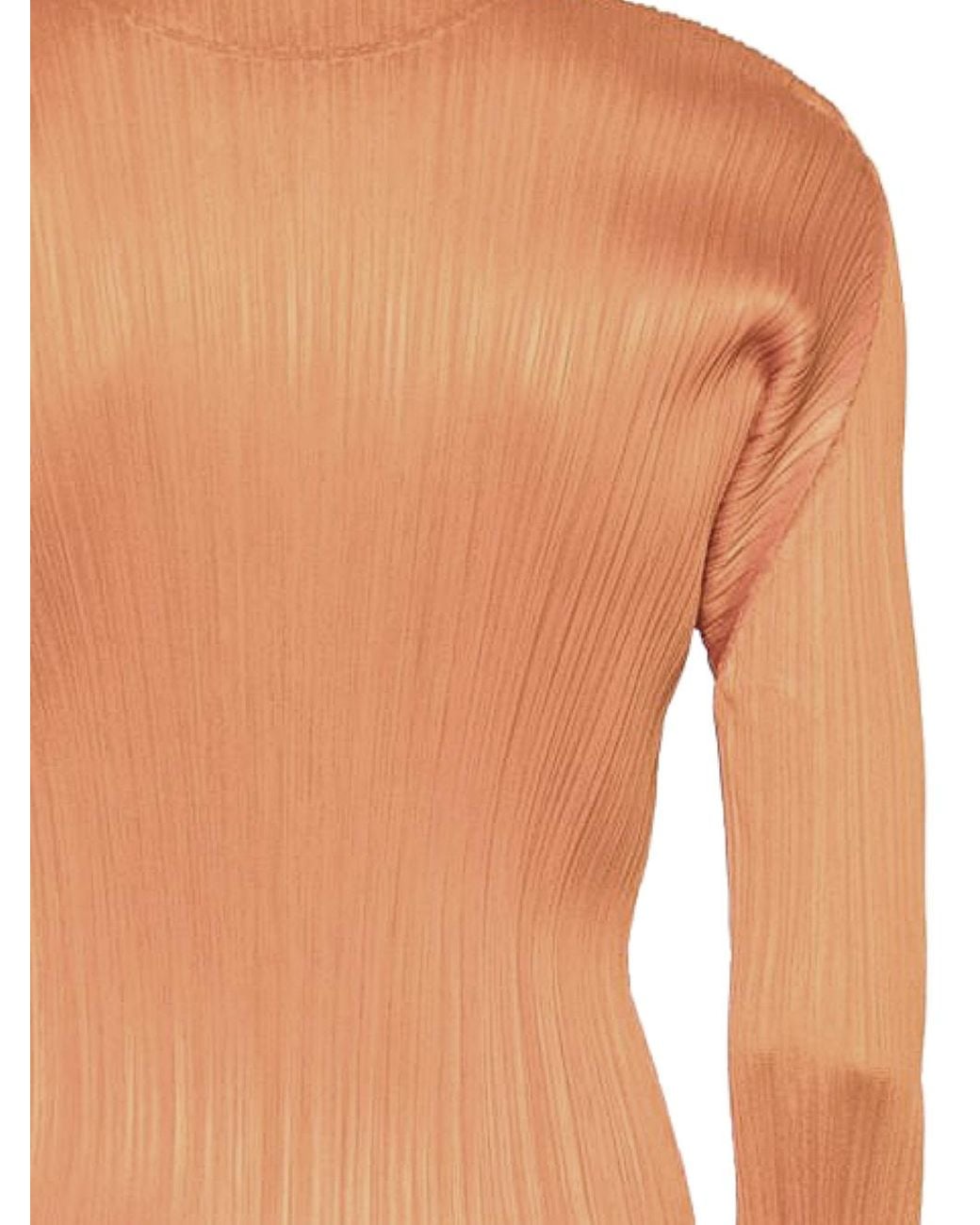Pleats Please Issey Miyake Natural Pleated Long-Sleeve T-Shirt