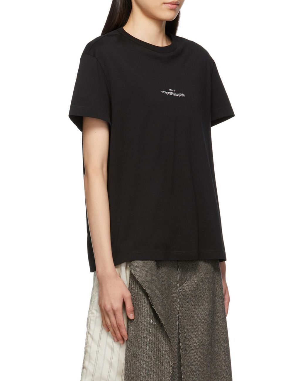 Maison Margiela Green Logo Embroidered Crewneck T-Shirt for men