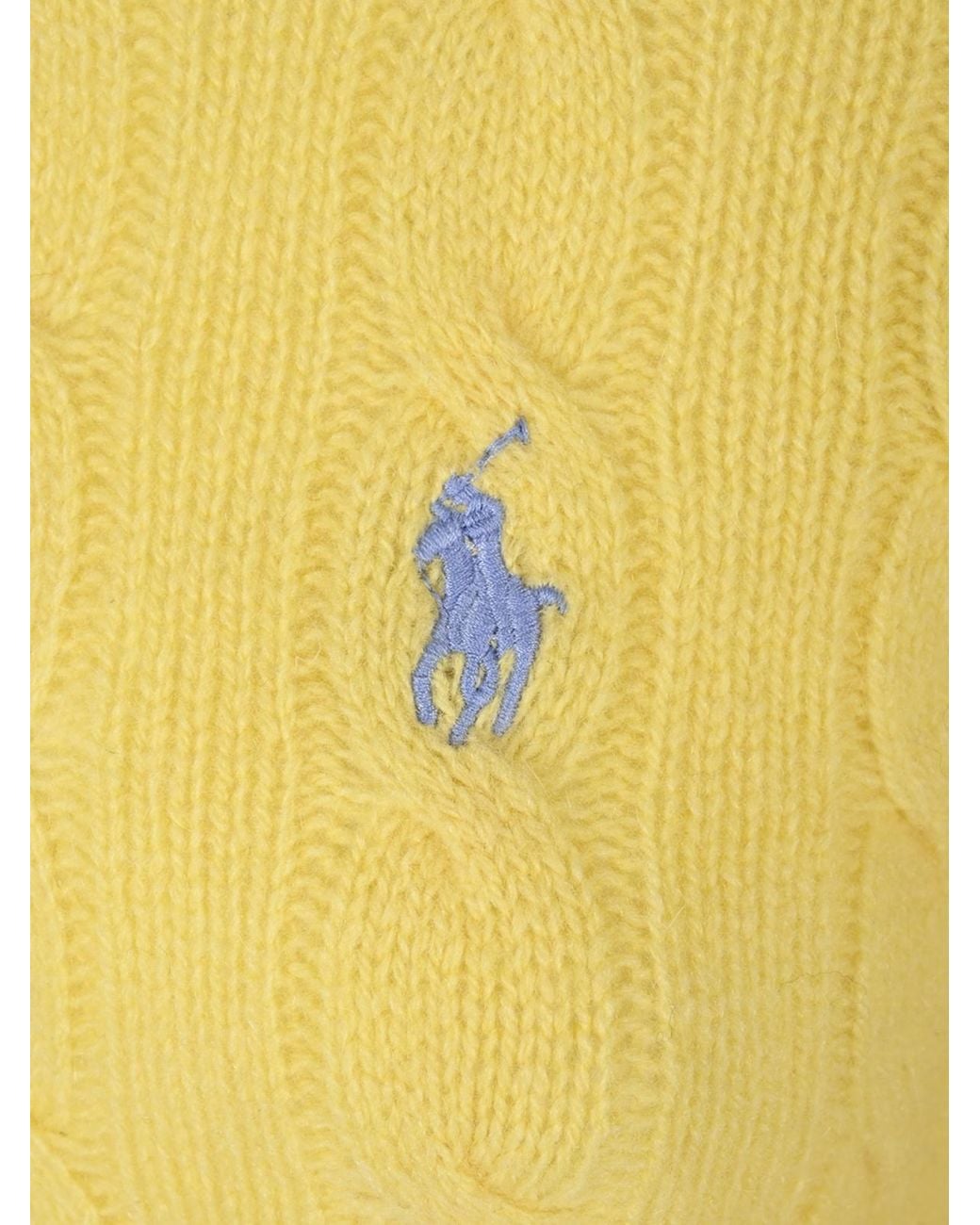 Polo Ralph Lauren Yellow Cable-Knit Knitted Sweater
