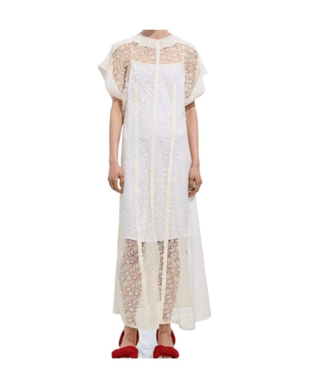 Bottega Veneta White Floral Lace Dress