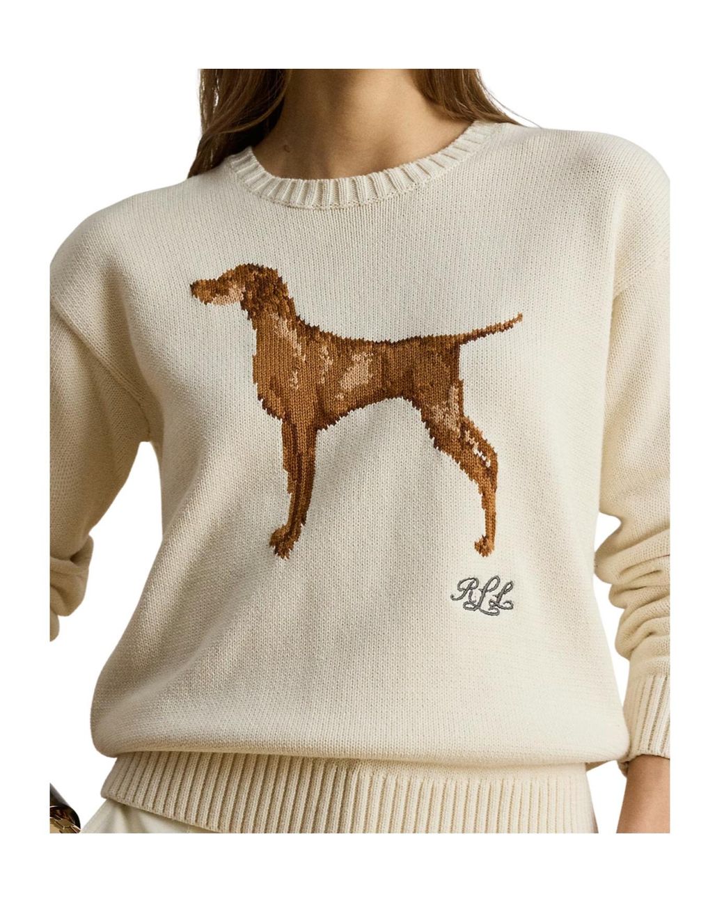Ralph Lauren White Crew Neck Jumper