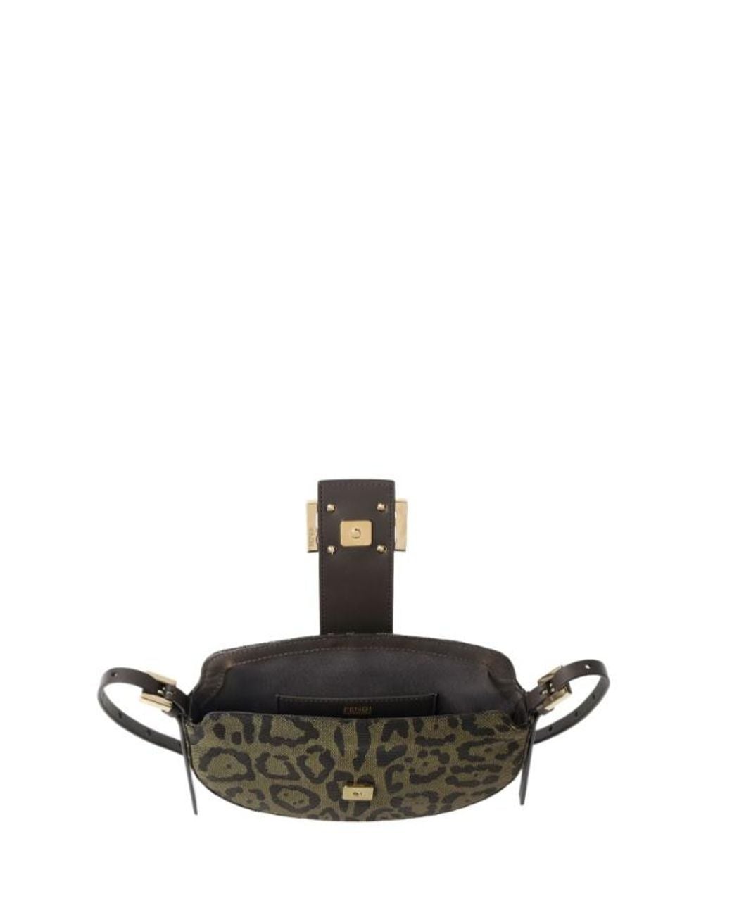 Fendi White And Jaguar Motif Jacquard Fabric Bag