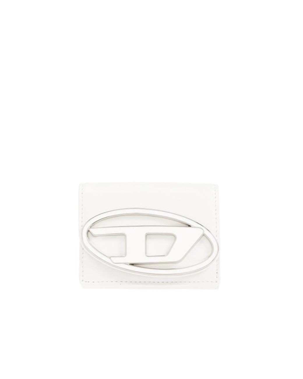 DIESEL White 1Dr Logo Plaque Tri-Fold Wallet