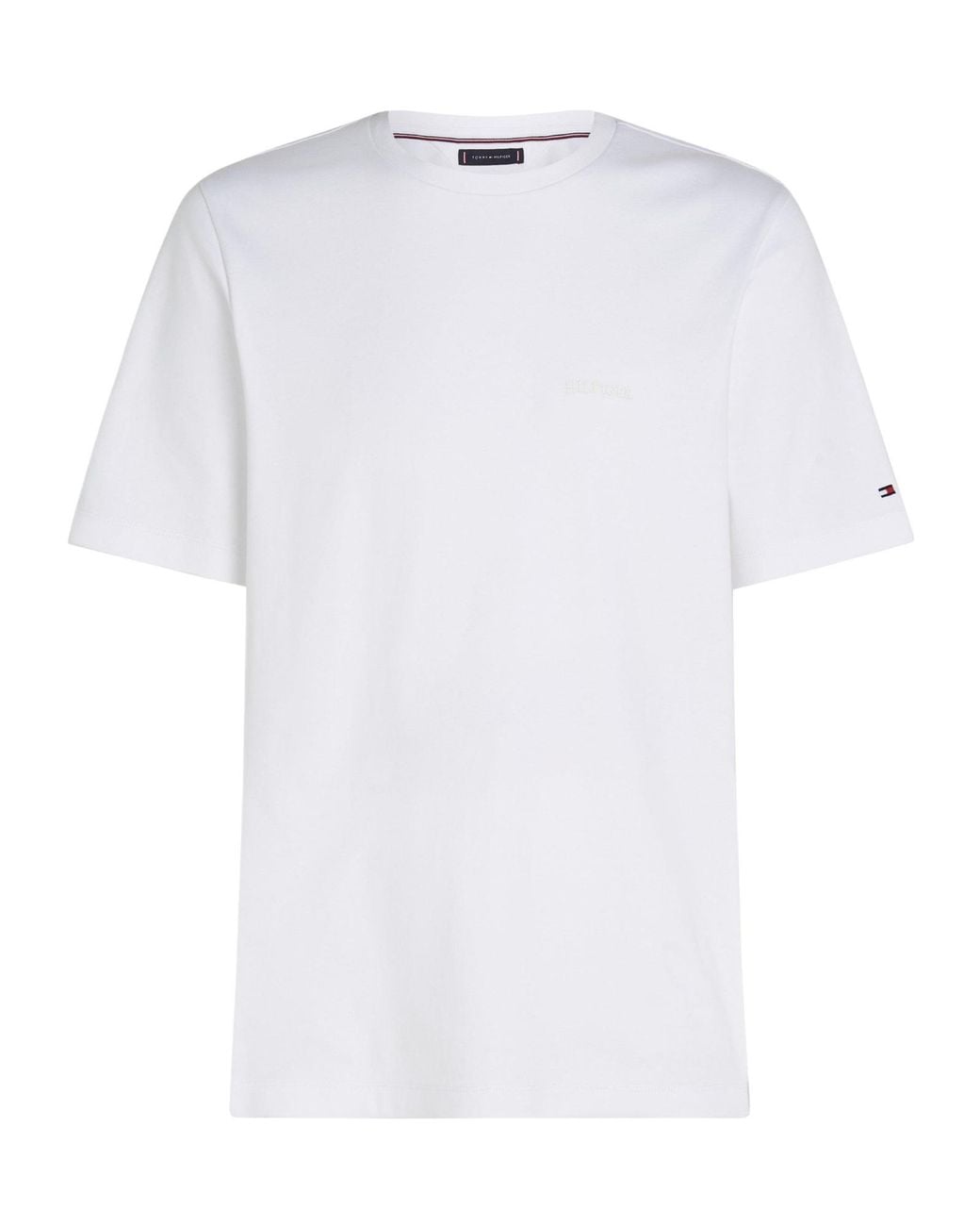 Tommy Hilfiger White Logo Short Sleeve T-Shirt for men