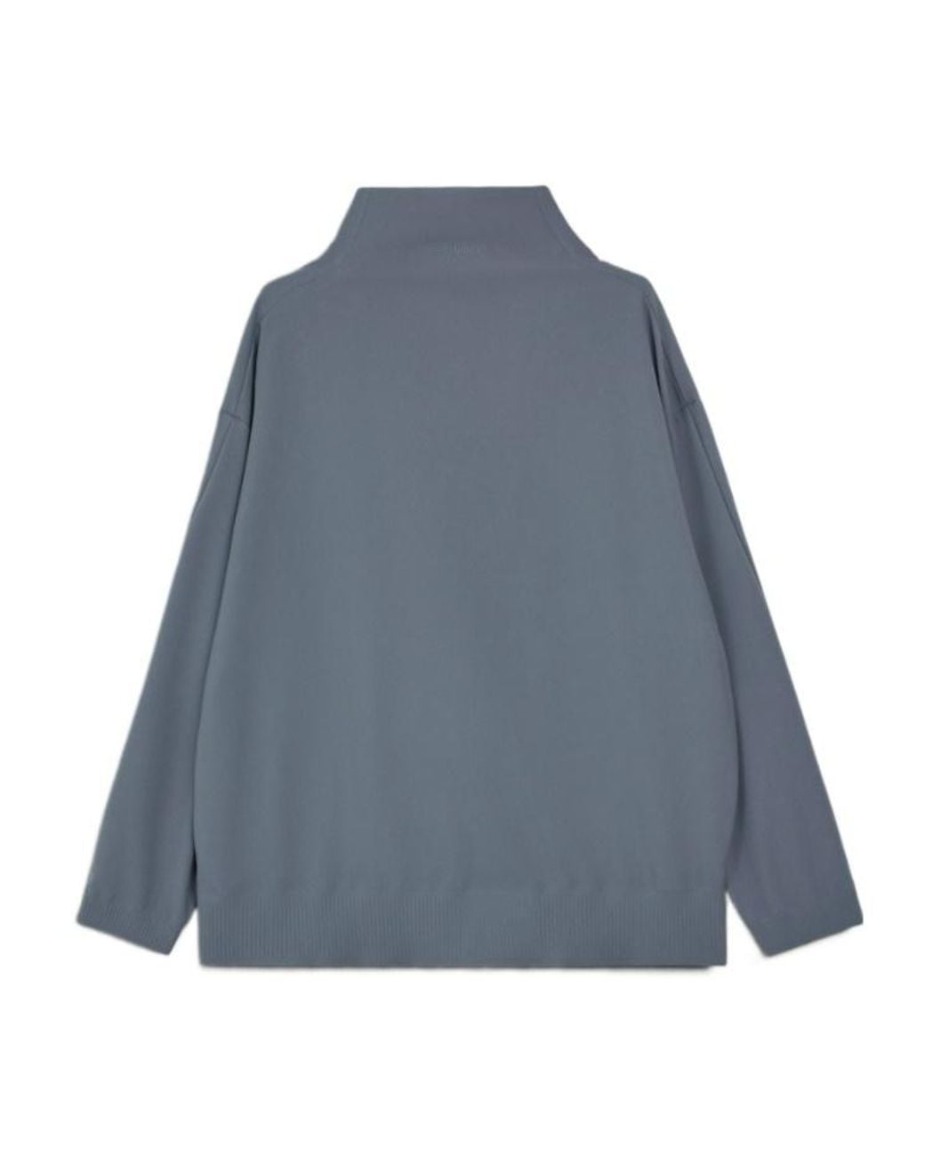 Adidas Blue Asymmetric Zip High Neck Sweatshirt for men