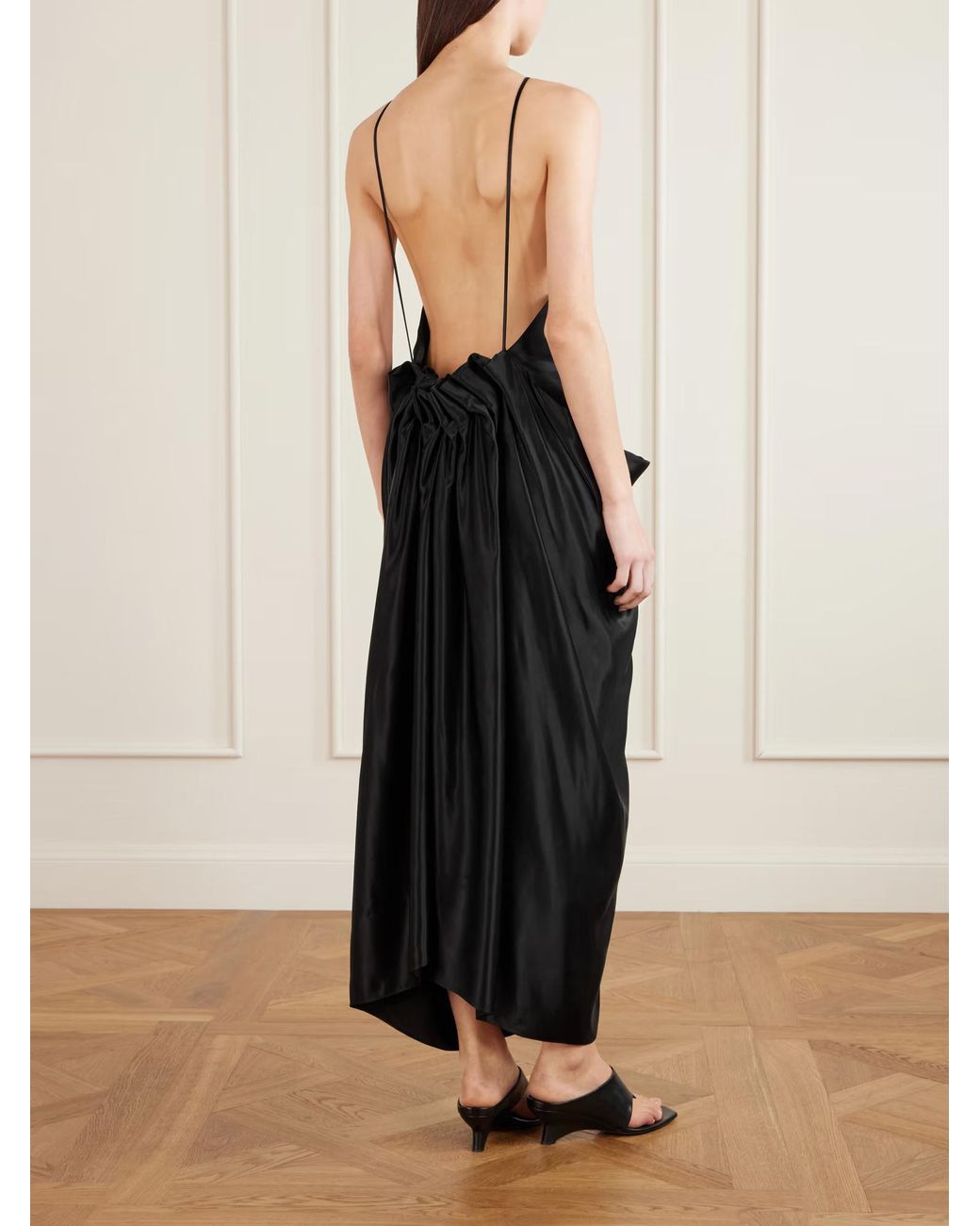 Khaite Black Kent Pleated Dress