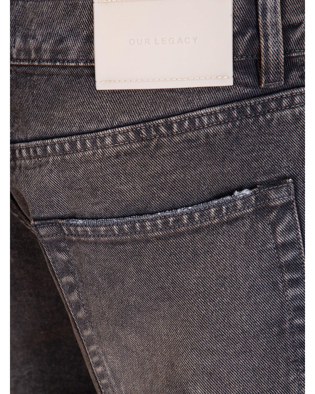 Our Legacy Gray Capri Cut Denim Bermuda Jeans for men