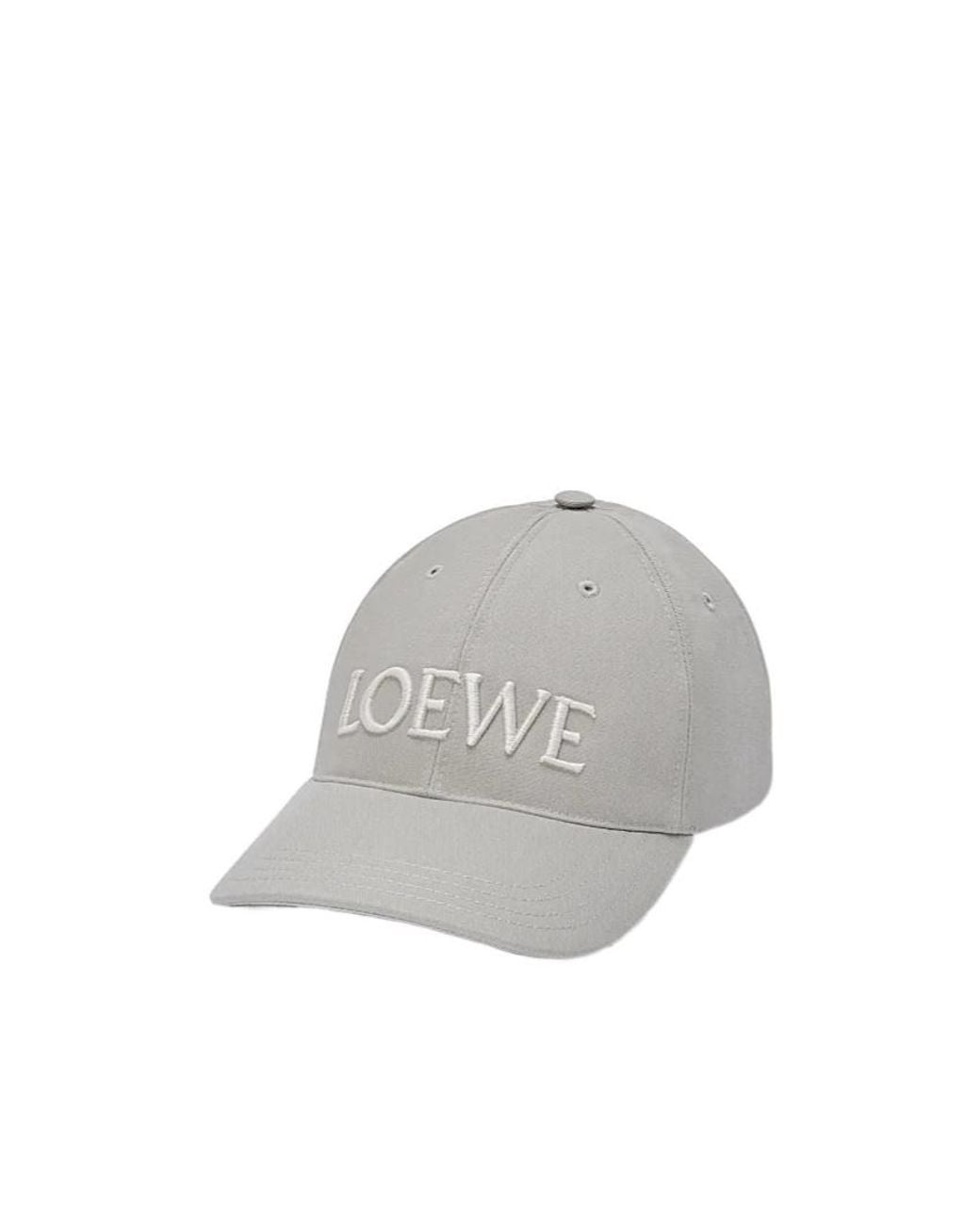 Loewe Gray Logo Embroidered Baseball Cap