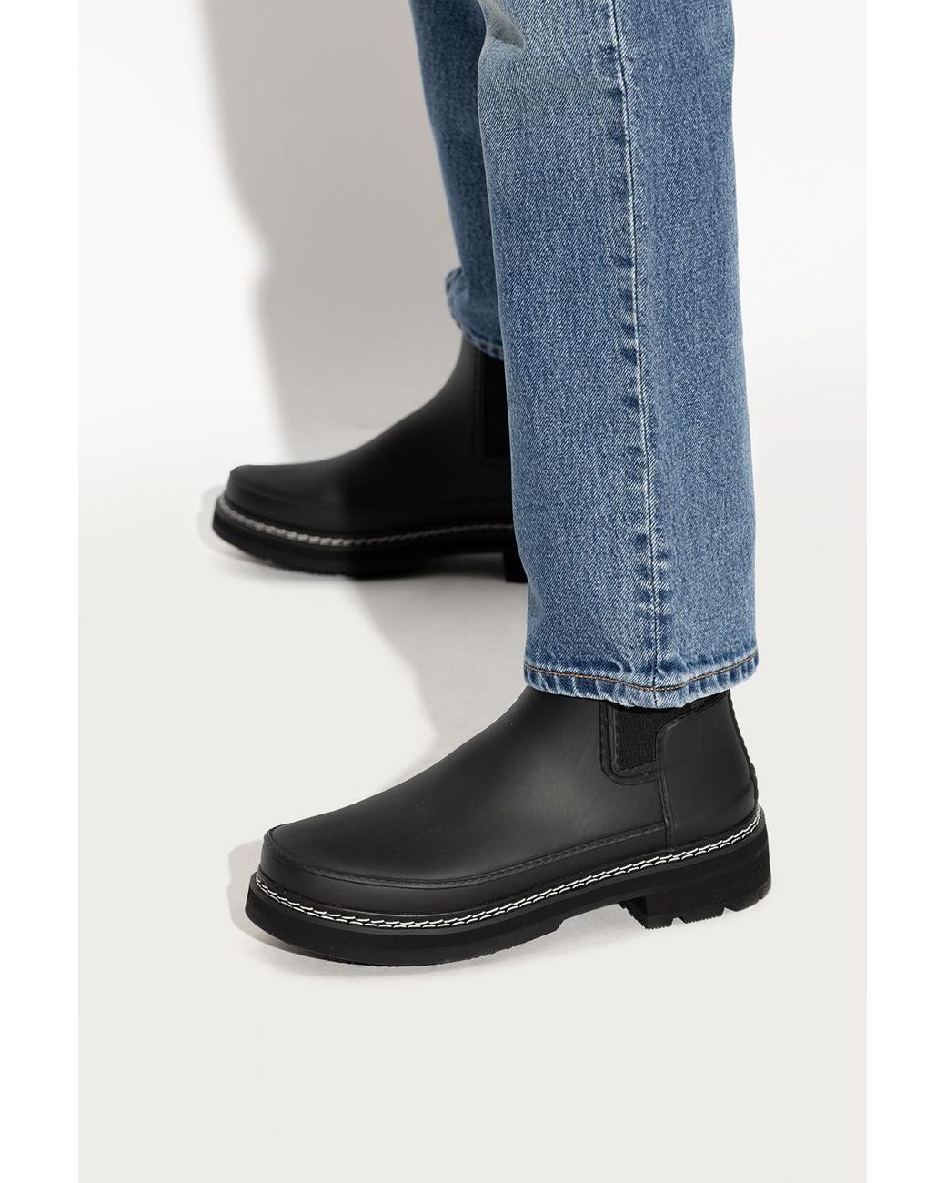 Hunter Black Logo Short Boots