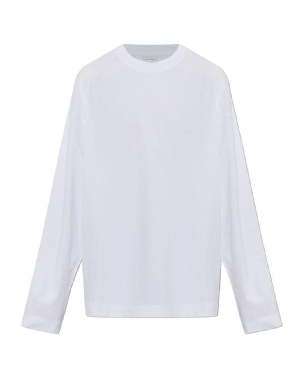 Dries Van Noten White Hegland Oversized Long Sleeve T-Shirt for men