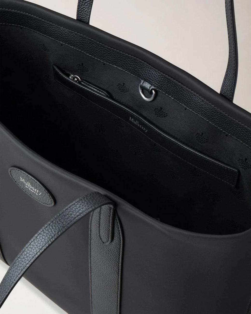 Mulberry Black Logo Patch Top Handle Bag