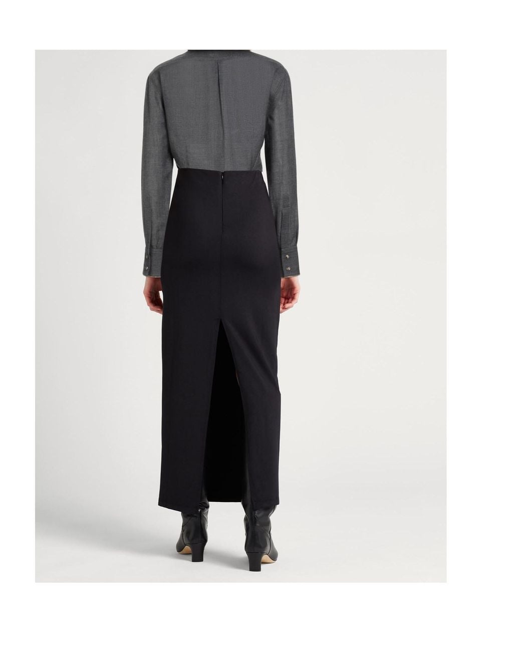 Brunello Cucinelli Gray Solid Colour Shirts Blouses