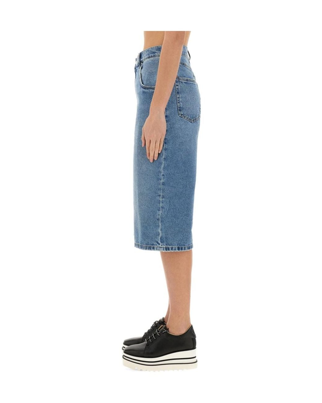 Stella McCartney Blue Straight Leg Denim Shorts