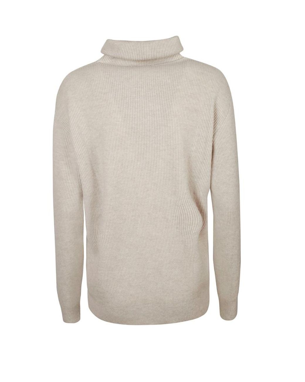 Brunello Cucinelli White High Neck Knitted Jumper