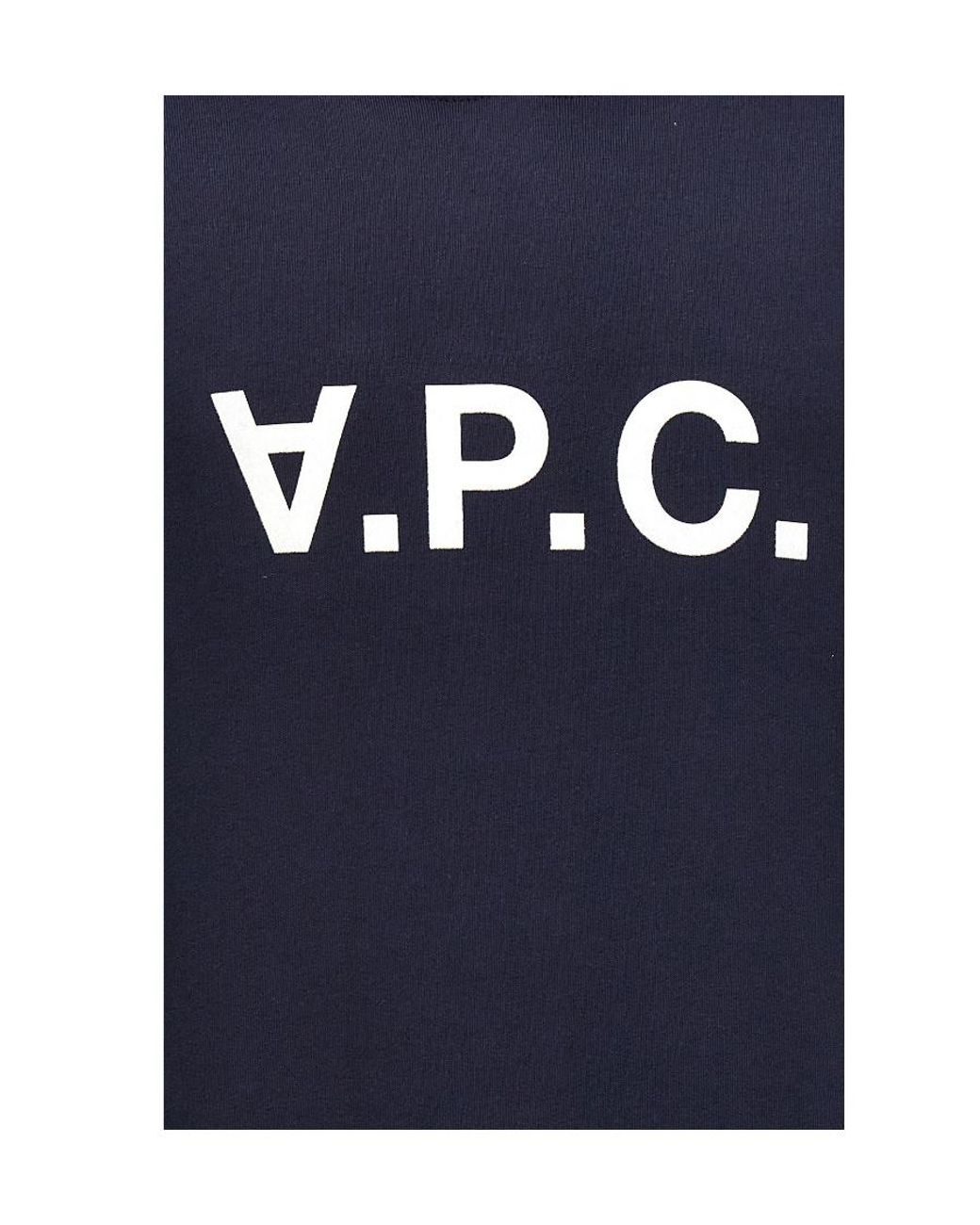 A.P.C. Blue Logo Printed Drawstring Hoodie for men
