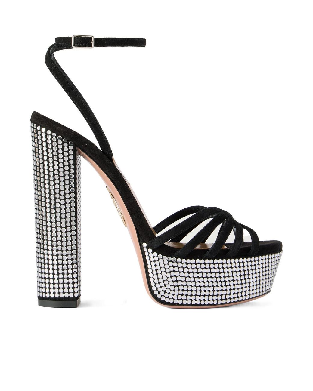 Aquazzura White Night Fever 140 Suede Platform Sandals