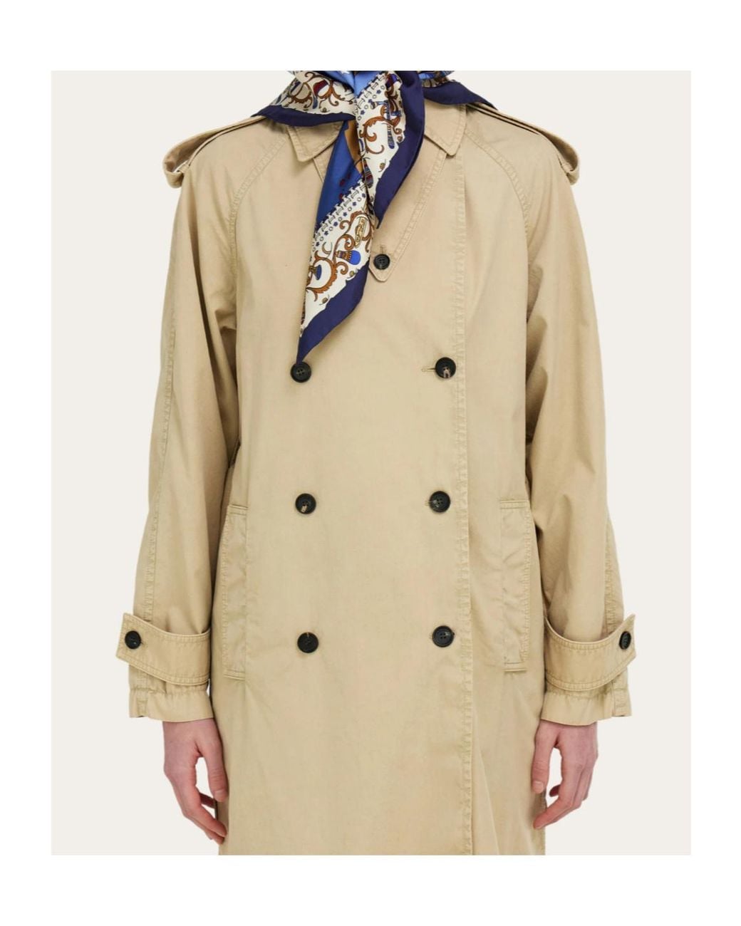 Ferragamo Blue Printed Silk Scarf