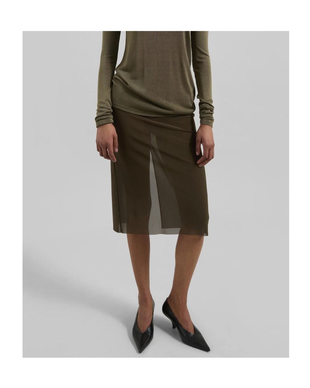 Frankie Shop Green Suva Sheer Skirt