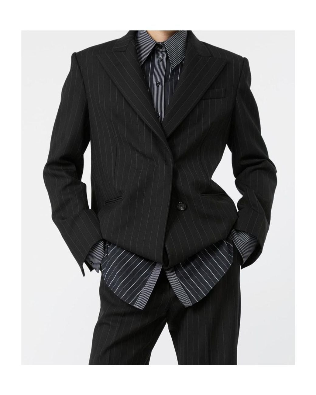 Sportmax Black Striped Casual Jacket