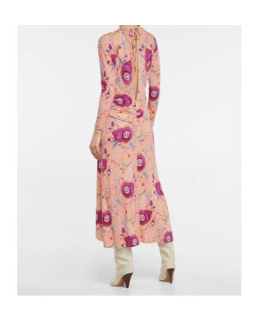 Isabel Marant Pink Jadessi Floral Cutout Midi Dress